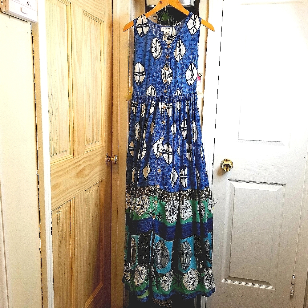 Jasmine By KVM Blue and White Maxi Dress